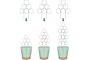 LONCHDAN Trellis for Potted Plant Trellis Indoor, Stackable Indoor Trellis for Climbing Plants Support, 3 Pack Small Metal House Plant Trellis for Garden Vines, Flower and Christmas Tree