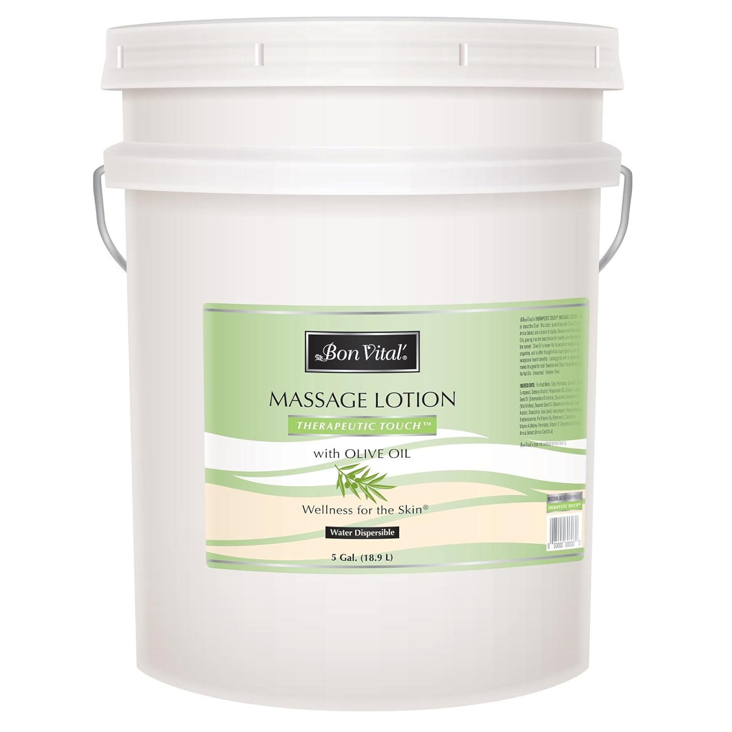 Bon Vital' Therapeutic Touch Massage Lotion Made with Olive Oil to Repair Dry Skin & Soothe Sore Muscles, Best Skin Therapy Lotion, Moisturizes Skin During Massages for Smooth, Soft Skin, 5 Gal Pail: Industrial & Scientific