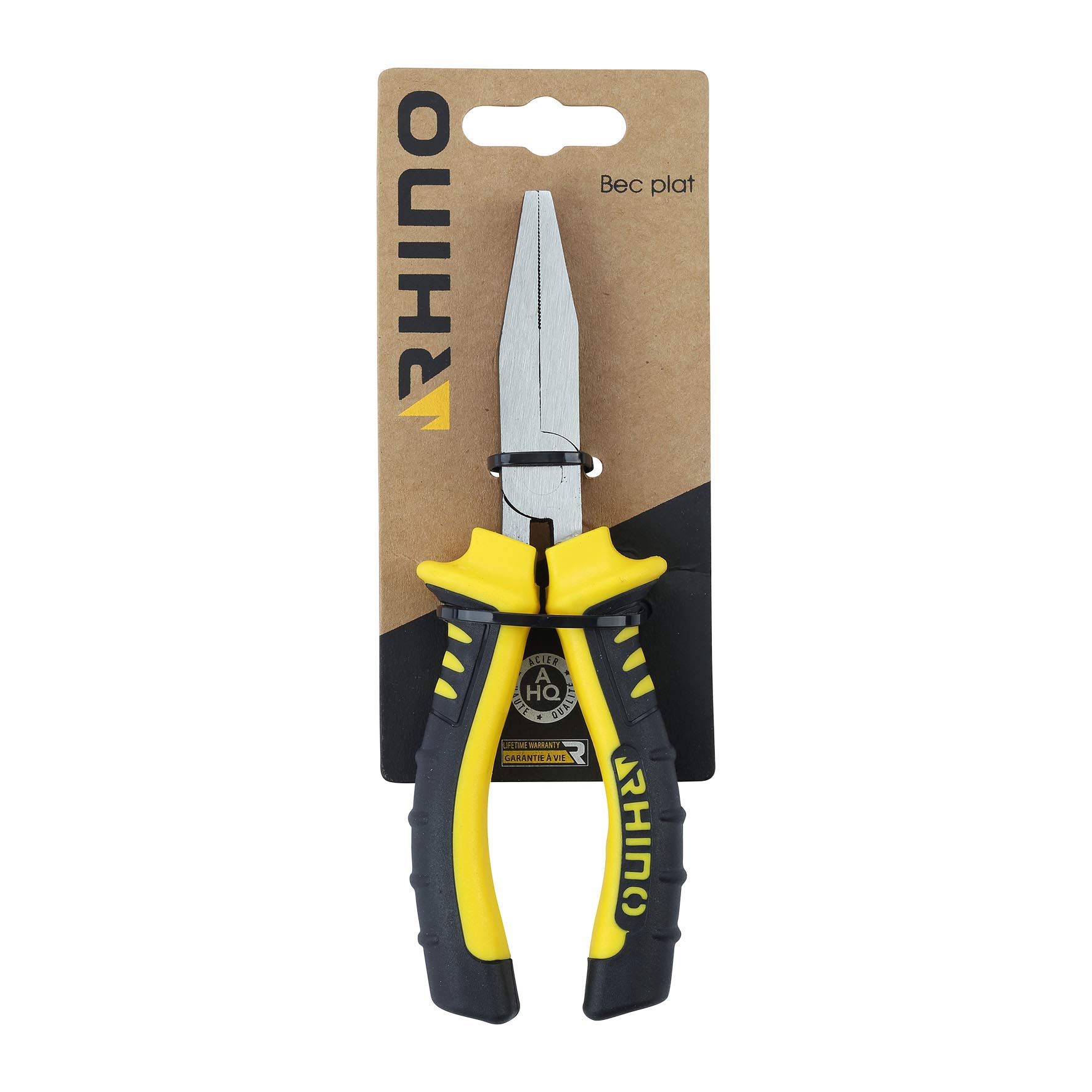RHINO Universal Flat-Nose Pliers 160 mm Made of High Quality Steel Length 160 mm Bi-Material Handle Long Life Various Sizes Available