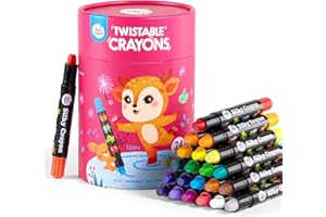 Jar Melo Jumbo Crayons for Toddlers, 24 Colors Twistable Crayons Non Toxic Washable Crayons Silky Large Crayons,Gift for Boys and Girls Back to School