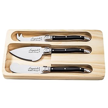 Laguiole Style de Vie Käsemesser-set Premium Line, 3-teilig, schwarz