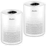 Aircillin 2 Pack Air Purifiers for Bedroom H13 True HEPA Air Filter Cleaner, Odor Eliminator, Remove Smoke Dust Pollen Pet Dander, Night Light For Home Living Room Dorm, Quiet 24dB Filtration System