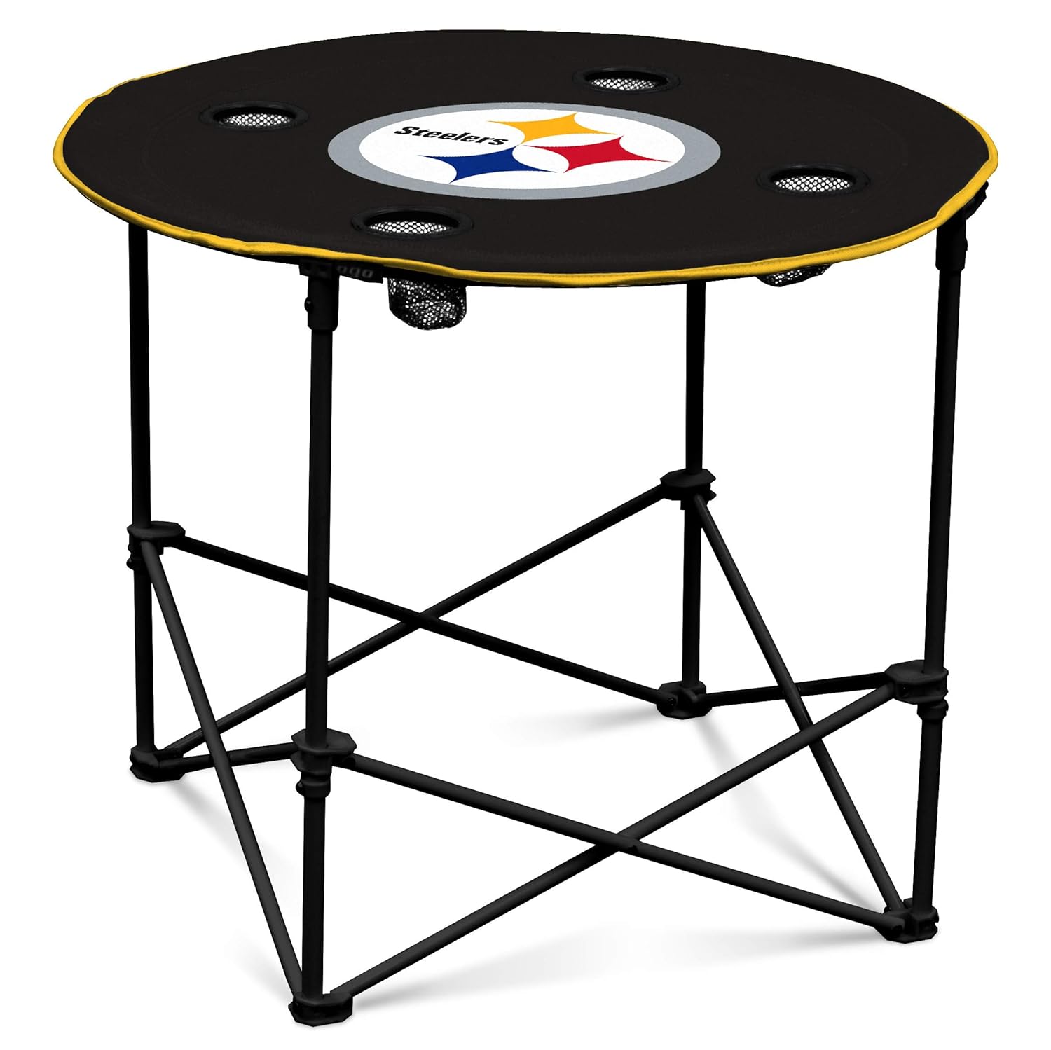 NFL Collapsible Round Table with 4 Cup Holders and Carry Bag
