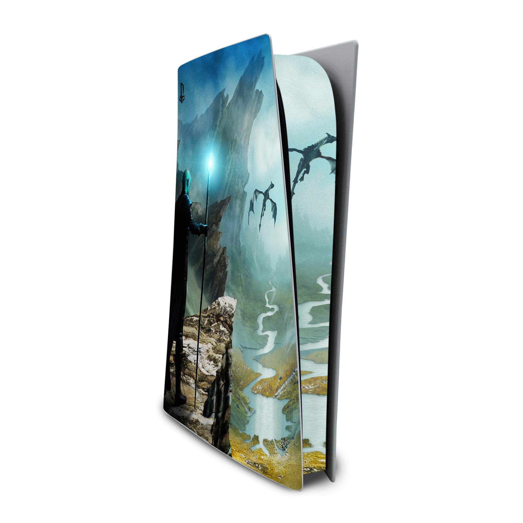 Finest Folia Screen Protector Compatible with PS5 Sticker Case for Games Console Case Sticker Vinyl Film Skin Against Scratches Design Cover RX040 (Disc Edition, No. 34 Dragon)