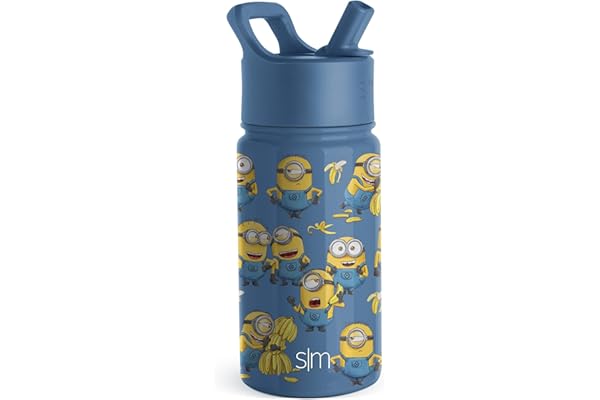 Simple Modern Minions Kids Water Bottle with Straw Lid | Reusable Insulated Stainless Steel Cup for Toddlers, School | Summit Collection | 14oz, Minions Unite
