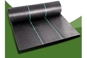 Cheruje Weed Barrier Landscape Fabric Heavy Duty (4 X 100 FT) 3.2 oz Polypropylene Fabric Weed Control Blocker Cloth High Permeability Ground Cover Garden Mat Driveway Greenhouse Yard Black