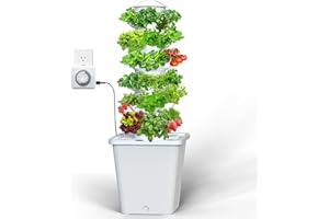 LYCereal Hydroponics Growing System, 30-Plant Indoor Hydroponic Tower with Pump System, Plants Germination Kit, Smart Aeroponic Herb Garden, Vertical Hydroponic System for Gardening Lover (No Seed)