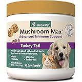 NaturVet Mushroom Max Advanced Immune Support Dog Supplement – Helps Strengthen Immunity, Overall Health for Dogs – Includes 