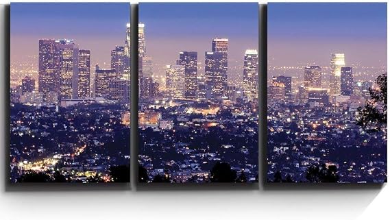 Amazon.com: wall26 - Los Angeles Skyline Evening - Canvas Art Wall Art