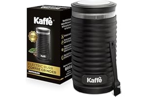 KAFFÈ Kaffe Electric Coffee Bean Grinder w/Cleaning Brush - Easy On/Off - Perfect for Espresso, Herbs, Spices, Seeds, Nuts, Grains - 3.5oz / 14 Cup (Modern, Matte Black)