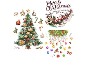 3 Sheets Christmas Toilet Stickers Decals Self-Adhesive Christmas Tree Snowman Colorful Balloon Pattern Toilet Lid Seat Cover
