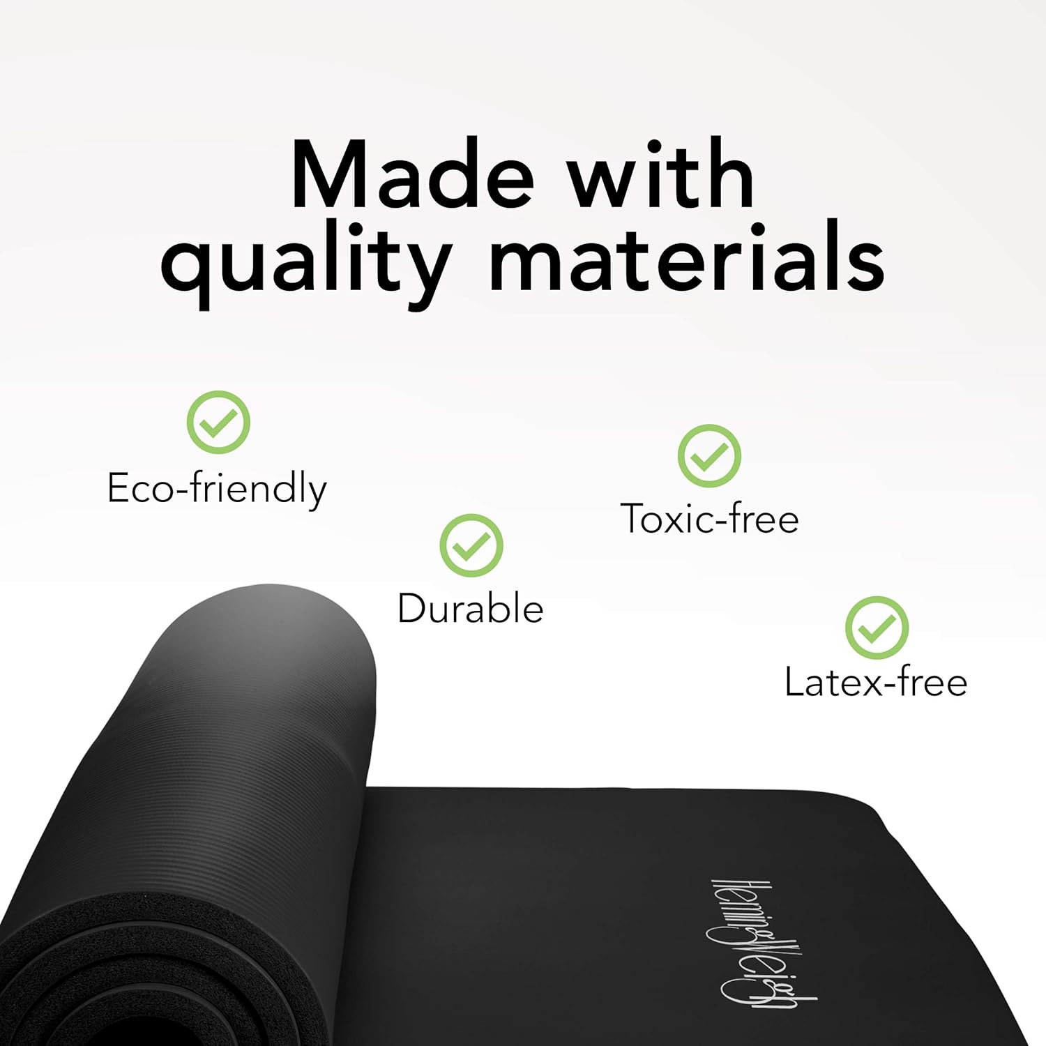 HemingWeigh Super Thick Extra Comfy Moisture-Resistant Durable NBR Yoga Mat 1/4 Inch Light Weight; Perfect for Yoga Exercise Workout Mat with Carrying Strap; 6 x 2 Feet Black : Sports & Outdoors