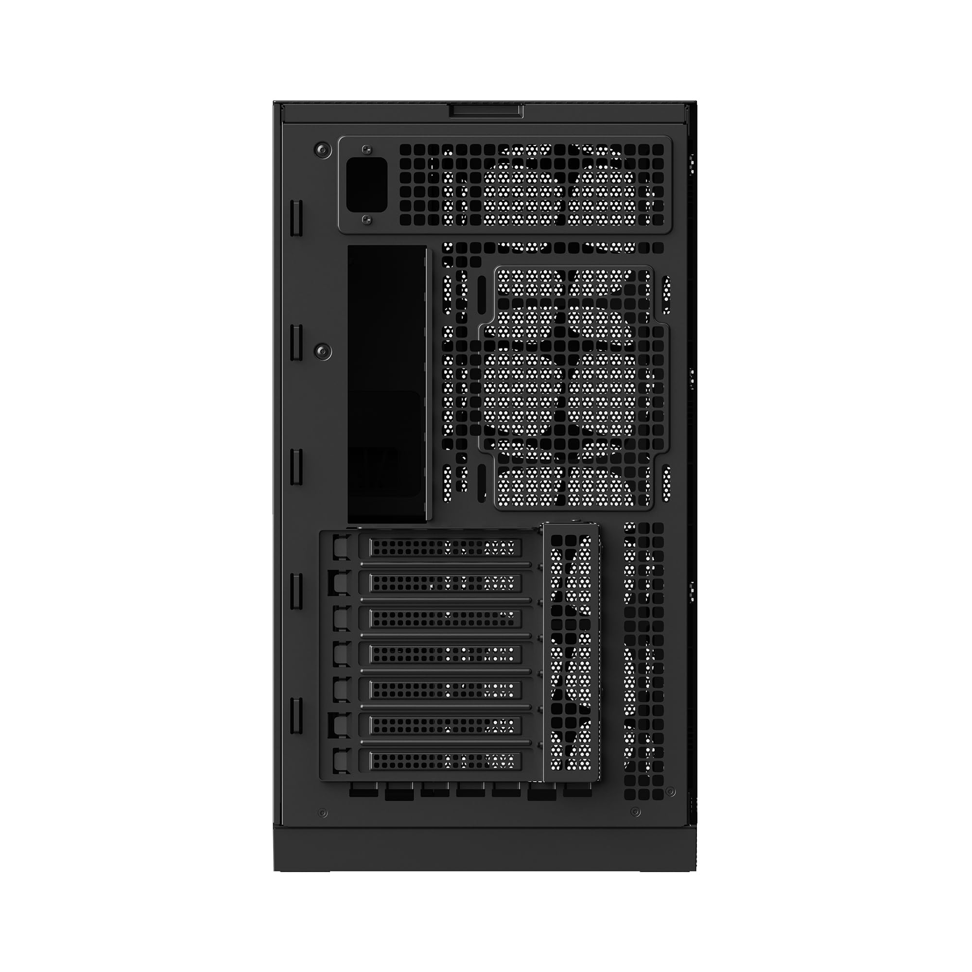 M5 Vent Mesh Panel Tempered Glass Mid Tower, E-ATX/ATX Gaming Case, High Airflow, 1.2mm Steel, Type C, Support 420/360 Radiator, ARGB PWM 140m fan x 5 Pre-Installed, Black, GEO-M5VF-B