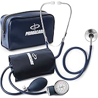 Primacare DS-9197-BL Professional Classic Series Manual Adult Size Blood Pressure Kit, Emergency Bp kit with Stethoscope and