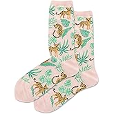 Hot Sox Women's Cheetah Crew Socks 1 Pair, Blush, Women's 9-11