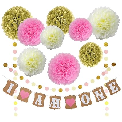 Amazon Com Pretmanns First Birthday Girl Decorations 1st Pink