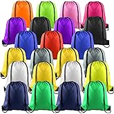 KUUQA 25Pcs Drawstring Backpack Bags Bulk Drawstring Bag Foldable Gym Bag Sport Cinch Sack String Backpack Storage Bags for Women Men Shopping Gym Travel Sports (15 Colors)