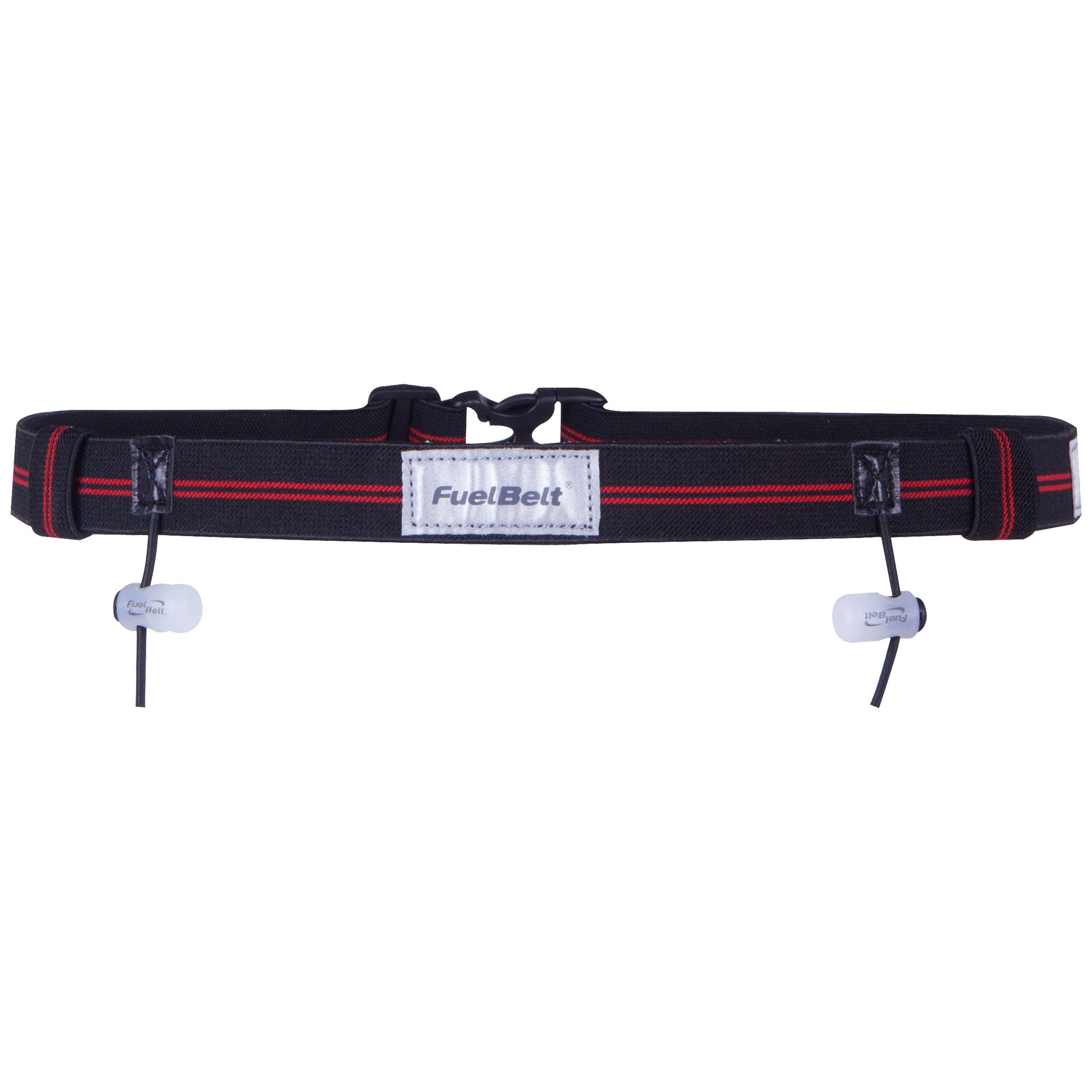 FuelBelt Reflective Race Number Belt, Black/Rush Red