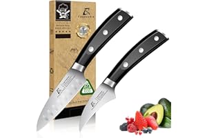 CoquusAid Paring Knife set, 2PCS small kitchen knife for fruit, 3.8 Inch Fruit knife and 2.75 inch Bird Beak peeling knife,Pr