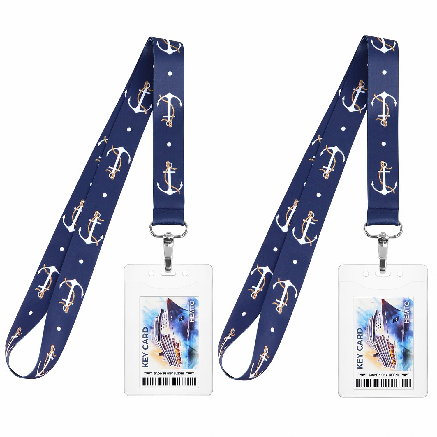 Cruise Lanyard with Ship Key Card Holder (2 Pack) – Premium Waterproof Cruise Themed Lanyards with Easy Access ID Badge Holder – Cruise Essentials Fits All Major Cruise Lines – For Adults and Kids