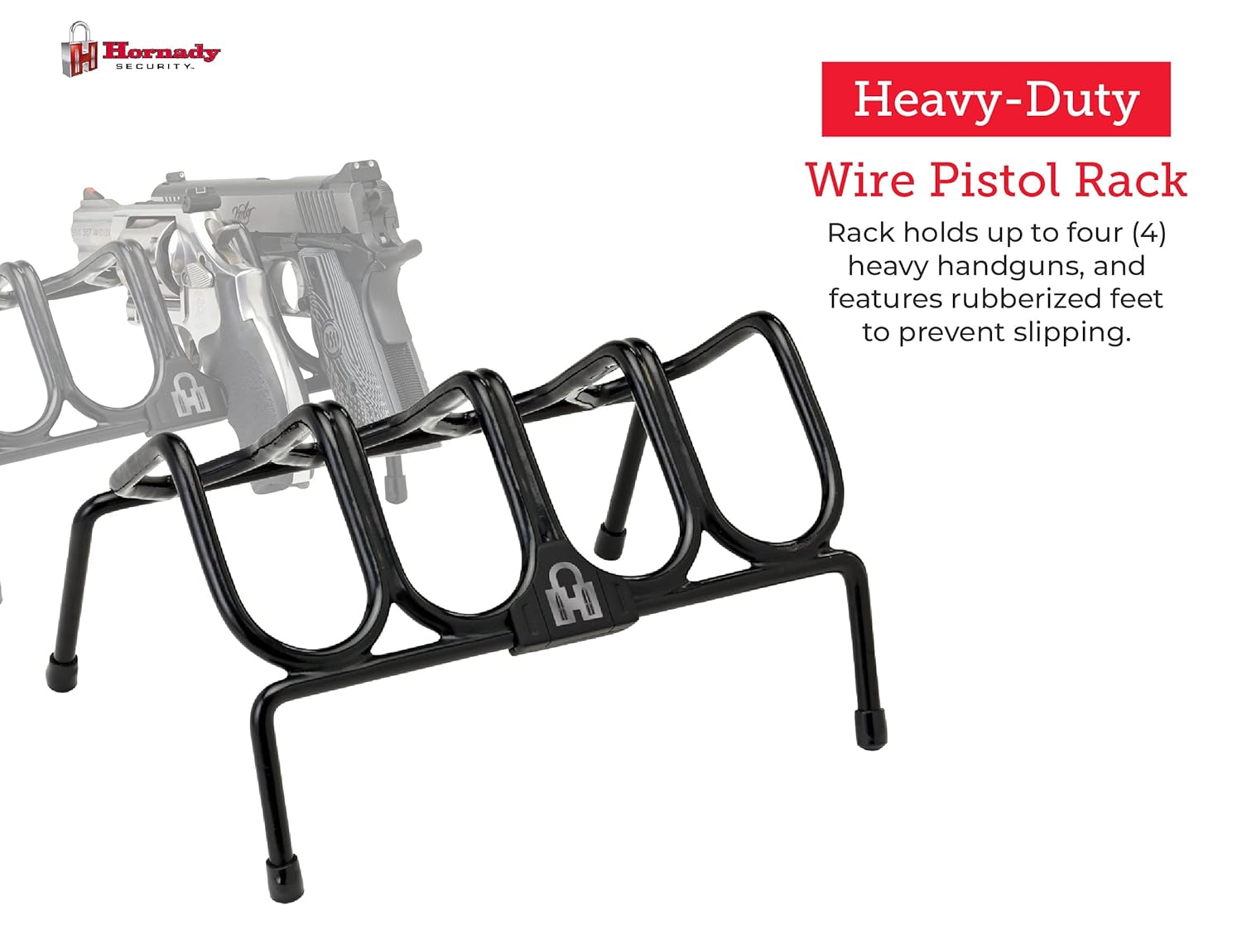 Hornady Pistol Rack for Gun Safe, Holds 4 Handguns – Gun Stand for Handgun Storage and Organization, for Pistols and Revolvers – Scratch-Resistant with Non-Slip Feet – Maximize Gun Safe Space: Industrial & Scientific