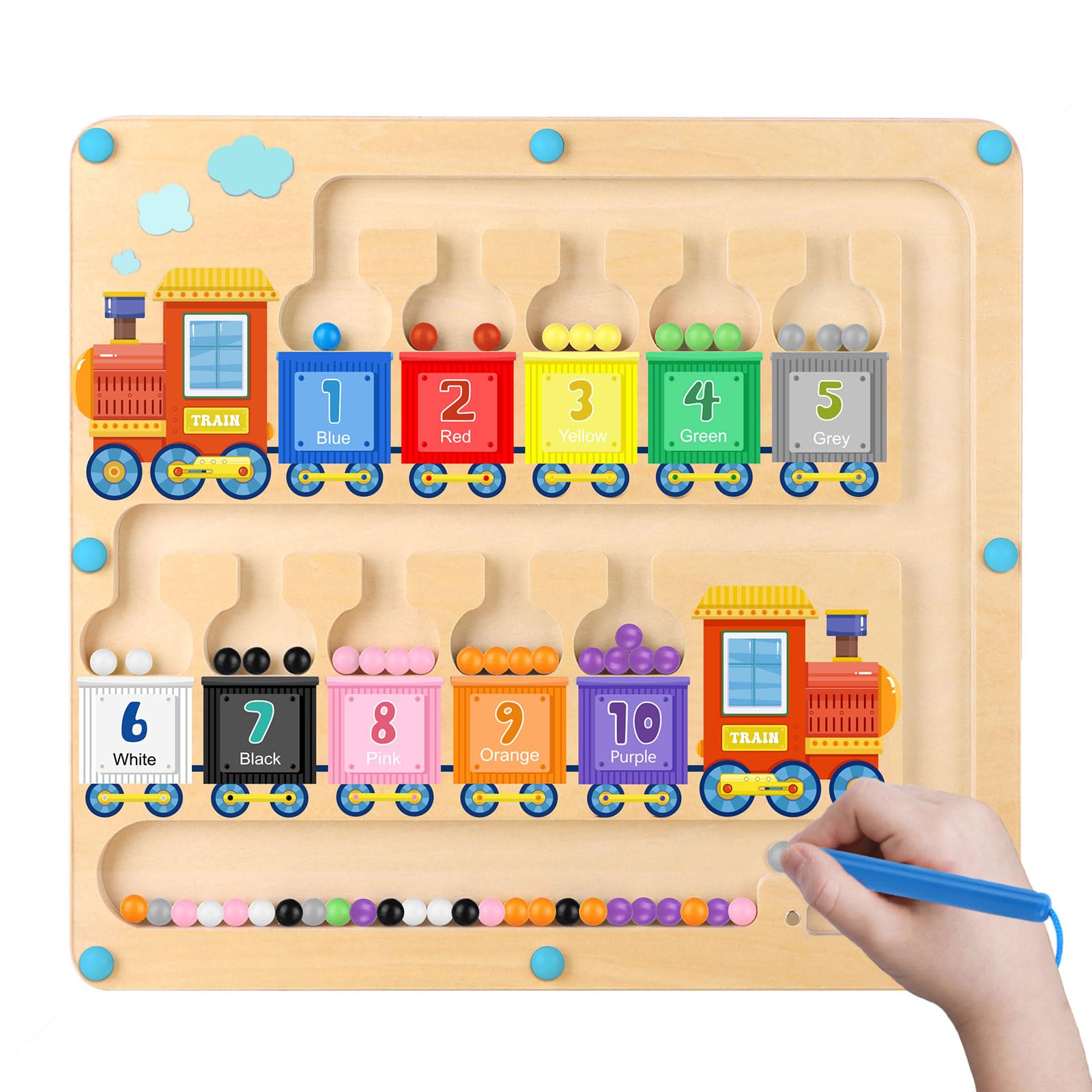 Konijiwa Montessori Boys Toys Magnetic Color and Number Maze Gifts Toys for 3 4 Year Old Boy Girls Colour Sorting for Toddlers Fine Motor Skills Toddler Montessori Educational Kids Preschool Toys — image 1