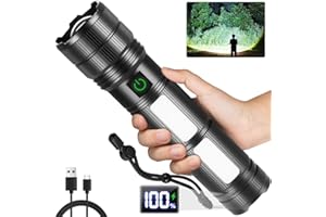 KYEKIO Large Size & High Powered Flashlight, Flashlights High Lumens 1000000, Super Bright Flashlight, Rechargeable Flashlights LED, Adjustable Tactical Flash light, Waterproof Flash Light for Home Emergency