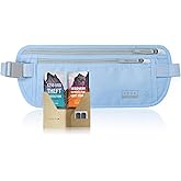 Peak Gear Travel Money Belt. Premium Quality Travel Wallet with RFID Blocking Fabric to Protect Credit Cards, Passports and Documents. Exclusive Theft Protection and 2 Recovery Tags | Blue
