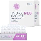 Hydra-Neb 0.9% Saline Sodium Chloride Solution, Preservative Free, Nasal Irrigation, Moisturizing of The Airways, Sinus Rinse, Nose Cleanse, All Ages - 25 x 5ml