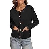 ATHMILE Women Striped Cardigan Sweaters Button Down Cropped Fall Fashion Outfits Winter Clothes Knit Lady Jackets Coat 2025