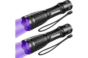 COSOOS 2 Pack UV Flashlight Blacklight, 2 in 1 LED Tactical Flashlight & 395nm Black Light Pet Urine Detector for Dog/Cat Urine, Dry Stains, Bed Bugs, Scorpions
