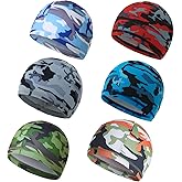ENASGLOO 6 Pieces Cooling Skull Caps Helmet Liner Sweat Wicking Hats Running Cycling Beanie for Men Women
