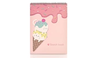 MEMX Sketch Book for Kids, 8”X11.5” 100 Pages(110gsm), Spiral Bound Artist Sketch Pad, Durable Acid Free Sketchbook for Painting, Sketching or Doodling, Best Gifts for Drawing Boys and Girls, White