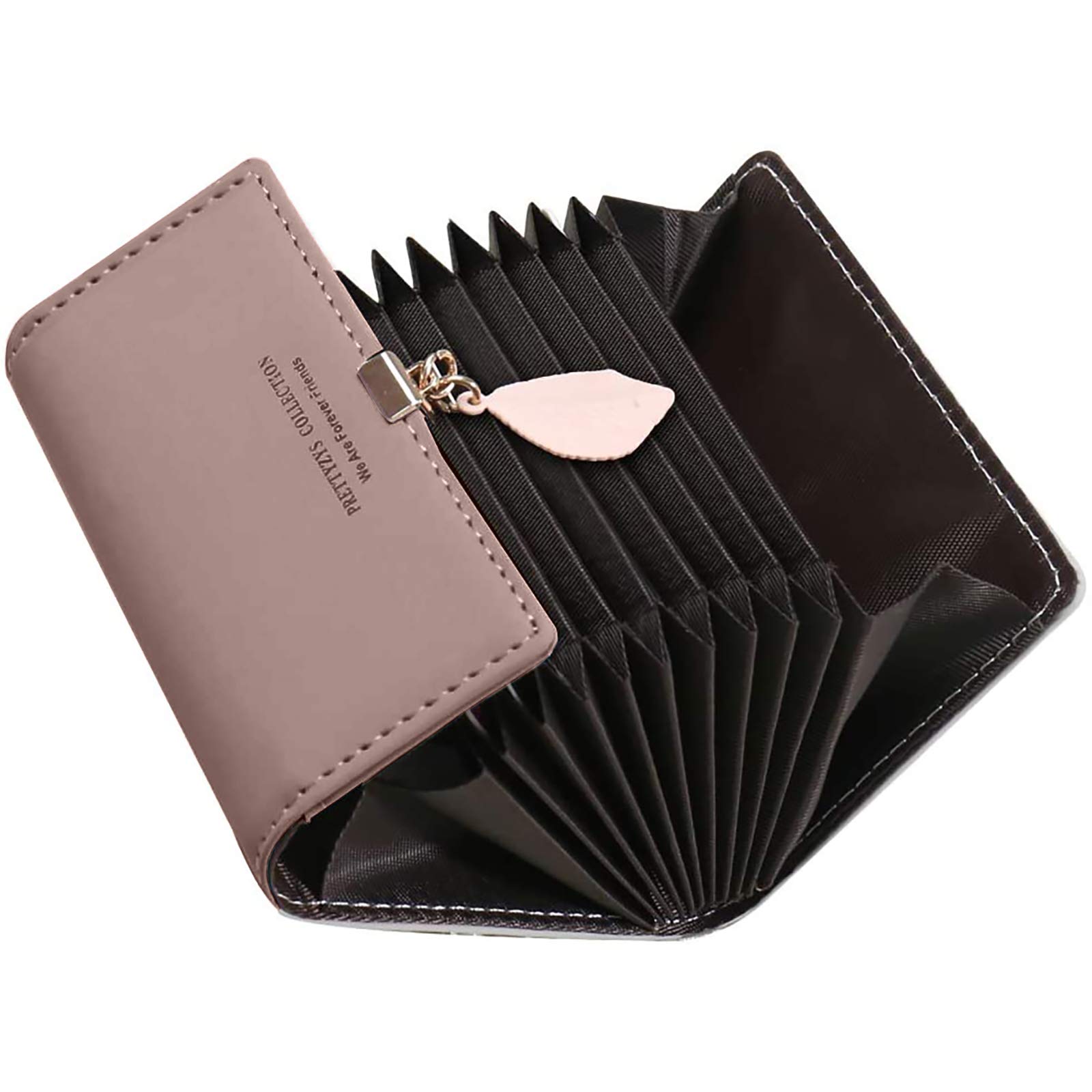 ZhengYue Credit Card Holders Women Ladies Leather Vintage Credit Card Wallet Zipper Coin Purse for Girl Lady Pale Male