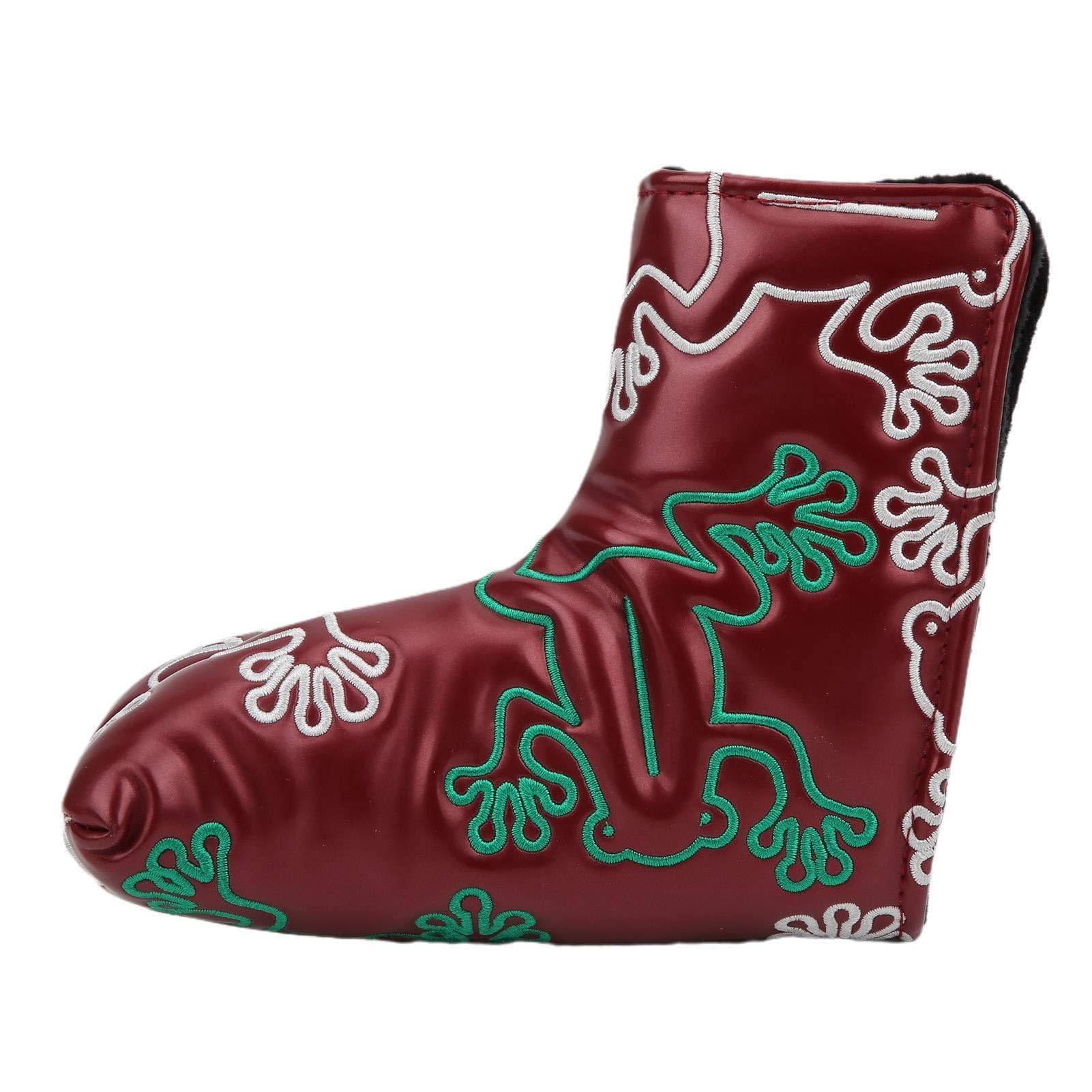 Agatige 18x14cm/7.1x5.5in Golf Putter Headcover, Golf Blade Putter Cover Embroidery Putters PU Protective Magnetic Closure Head Cover Perfect Funny Novelty Golf Ornament for Golfer (Wine Red)