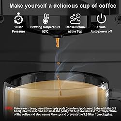 KOTLIE Single Serve Coffee Maker,4in1 Espresso