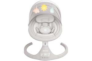 Jool Baby Nova Swing for Newborns - Electric Motorized Infant Swing, Bluetooth Music, 10 Preset Melodies, Remote (Stone)