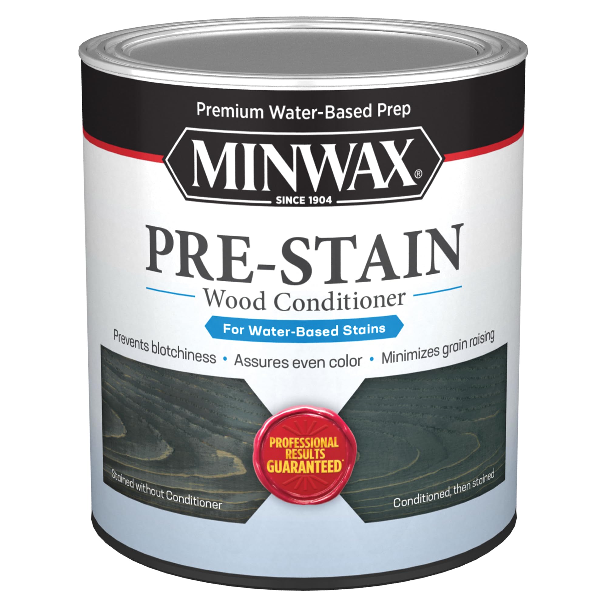 Minwax 618514444 Water-Based Pre- Stain Wood Conditioner, 1 Quart, Clear