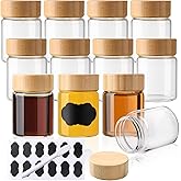 BPFY 12 Pack 2oz Glass Shot Bottles with Caps, 60ml Borosilicate Glass Juice Shot Bottles, Dishwasher & Freezer Safe, Reusable Wellness Ginger Shot Glass with Lids for juicing ginger shots