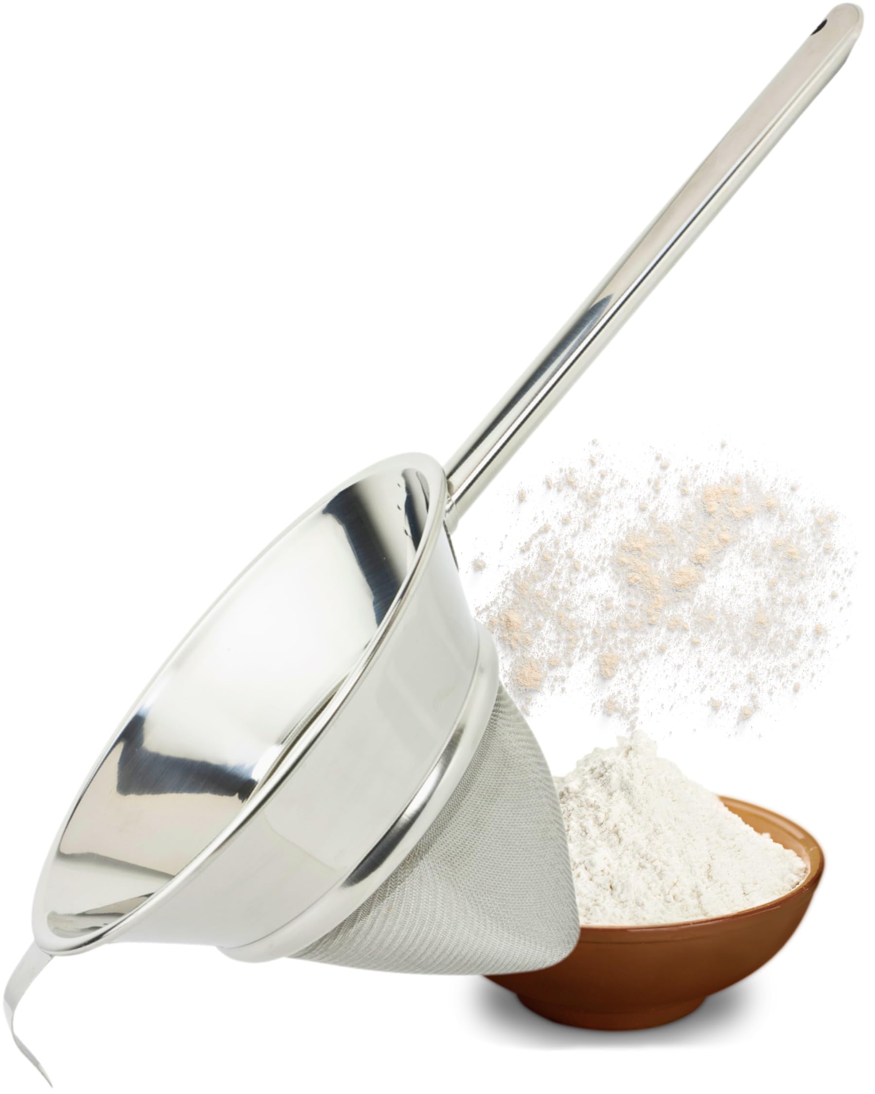 Large Professional Conical Sieve/Passing Strainer - Robust 24cm Rounded Handle, Stainless Steel Fine Mesh. Use This Bouillon/Chinois To Make Silky Smooth Soups, Jams And Stocks. By Taylors Eye Witness