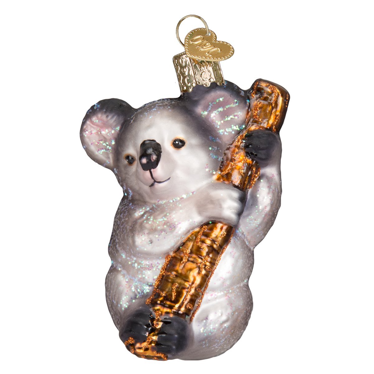 Old World Christmas Koala Bear Glass Blown Ornaments for Christmas Tree, 3.75 In. H X 1.50 In. W X 2.00 In. D