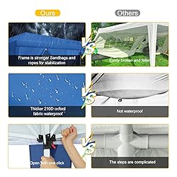 TOOLUCK Canopy 10x30 Pop Up Canopy Tent with 8