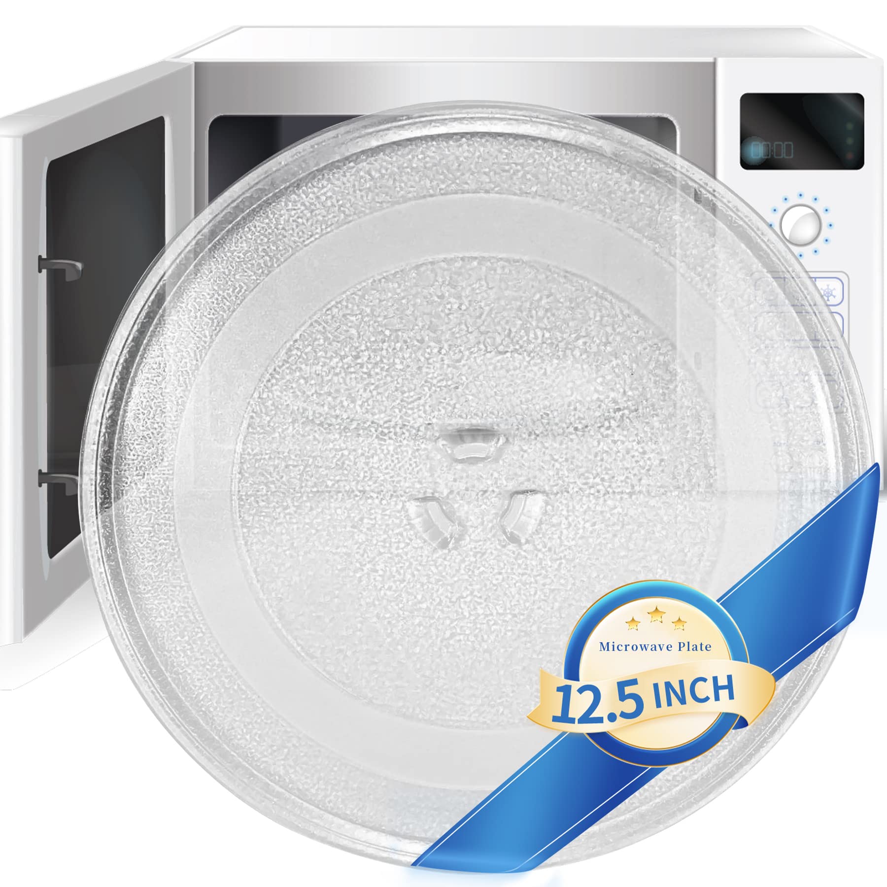 Photo 1 of 12.5" Microwave Plate Replacement 12 1/2 Inch Universal Microwave Glass Turntable Compatible with GE/Samsung/Panasonic/Maytag/Toshiba/Magic Chef/Daewoo/Amana/Oster and More