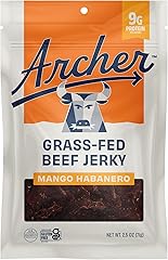 Archer Jerky Grass-Fed Beef Jerky - Beef Jerky Snack Pack, Individual Pack, Protein Snack, Gluten Free, Paleo - Mango Habaner