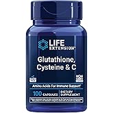 Life Extension Glutathione, Cysteine & C, 500 mg of Vitamin C, Powerful antioxidant Supplement to Support Liver Health, Gluten-Free, Non-GMO, 100 Capsules