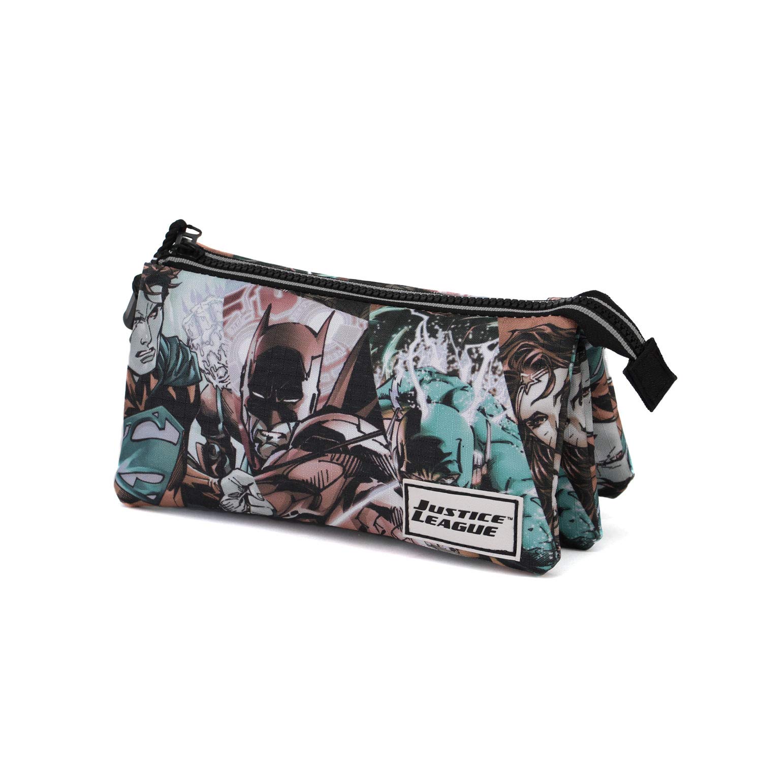 Karactermania Justice League Comics-Triple HS Pencil Cases, 24 cm, Grey