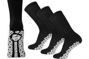 Brooklyn Socks Non-Skid Cotton Diabetic Neuropathy Crew Socks, Non-Binding Traction Control Multipack