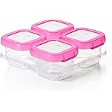 OXO Tot Baby Blocks Food Storage Containers, Pink, 4 oz