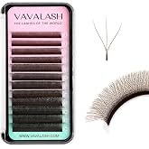 VAVALASH Brown W-shaped Eyelash Extension Brown 3D Premade Fans 0.07 C Curl Volume Lash Extensions W Lashes(Brown-W-3D-0.07-C-8-15mm）
