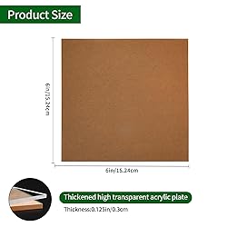Lesnlok 6 Pieces 6 x 6 Acrylic Sheet 1/8 Thick 3mm